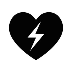 Heart defibrillator simple vector icon - obrazy, fototapety, plakaty