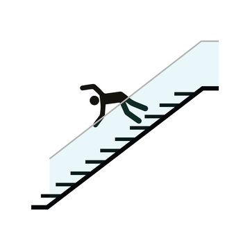 Man falling down stairs