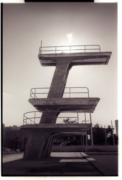 Diving Platform Against Clear Sky