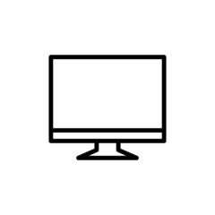 pc Icon vector in outline style on white background, Simple flat symbol