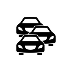 Obraz premium traffic Jam Icon in black flat design on white background