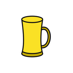 Glass mug icon clour vector