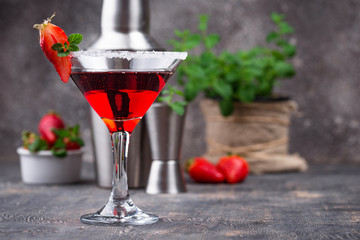 Strawberry martini. Sweet summer cocktail