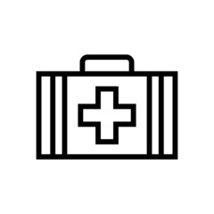 medical kit icon vector in lineart style on white background