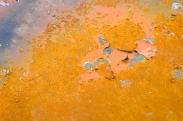 background with rust. surface of yellow brown rusty metal. rusty iron texture