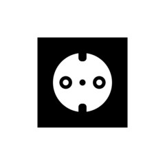 power socket vector icon in black flat design on white background
