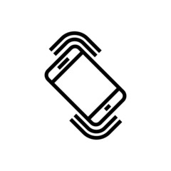 phone shake icon in outline style on white background