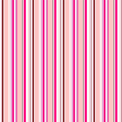 Seamless pattern of alternating vertical stripes of deep pink, pink, white and saturated red-brown colors. Great for decorating fabrics, textiles, gift wrapping, printed matter, interiors, advertising