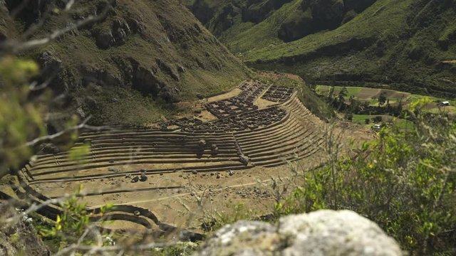 WS High angle Inca trail in mountains of Cusco, Peru