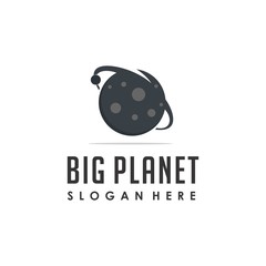 Big planet illustration logo design concept 