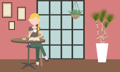 暮らし・読書する女性