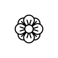 solid flower icon vector design illustration in linear style on white background