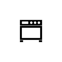 Oven icon in black flat design on white background, Oven symbol vector sign isolated on white background illustration for graphic and web design