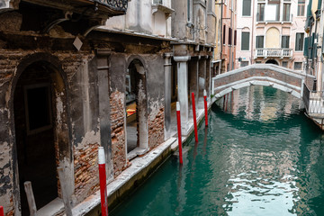 fascinating water canal in venice italy