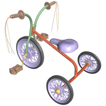 Trycycle Trike Bike Bicycle Vector. Illustration Isolated On White Background. A Vector Illustration Of Trycycle Background.