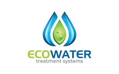 Illustration green energy concept eco water logo design