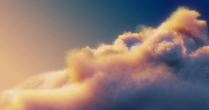Sunset Clouds, dense, thick smoke, vapor, steam on background perfect for compositing into your shots. smoke clouds. 3D render