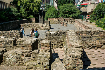 Ruins in Frankfurt photographed in Germany. Picture made in 2009.