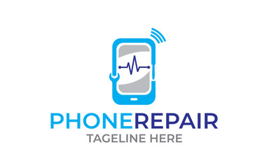 Illustration of phone repair logo can use for mobile shop