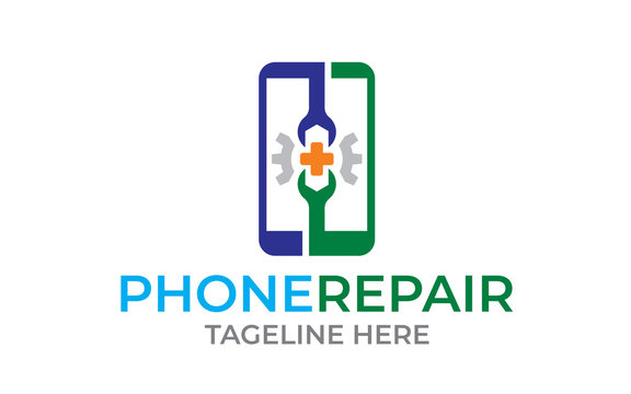 Illustration of phone repair logo can use for mobile shop
