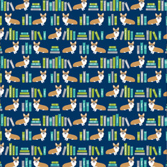 Corgi seamless pattern fabric
