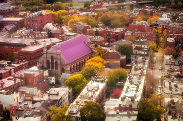 Boston Massachusetts Skyline autumn