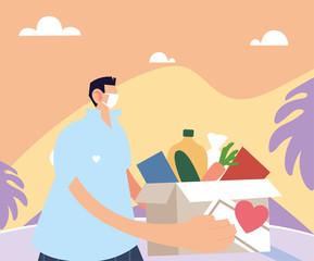 delivery man delivering order to customer