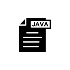 JAVA file format icon in black flat on white background,, extension color line icon, Vector illustration