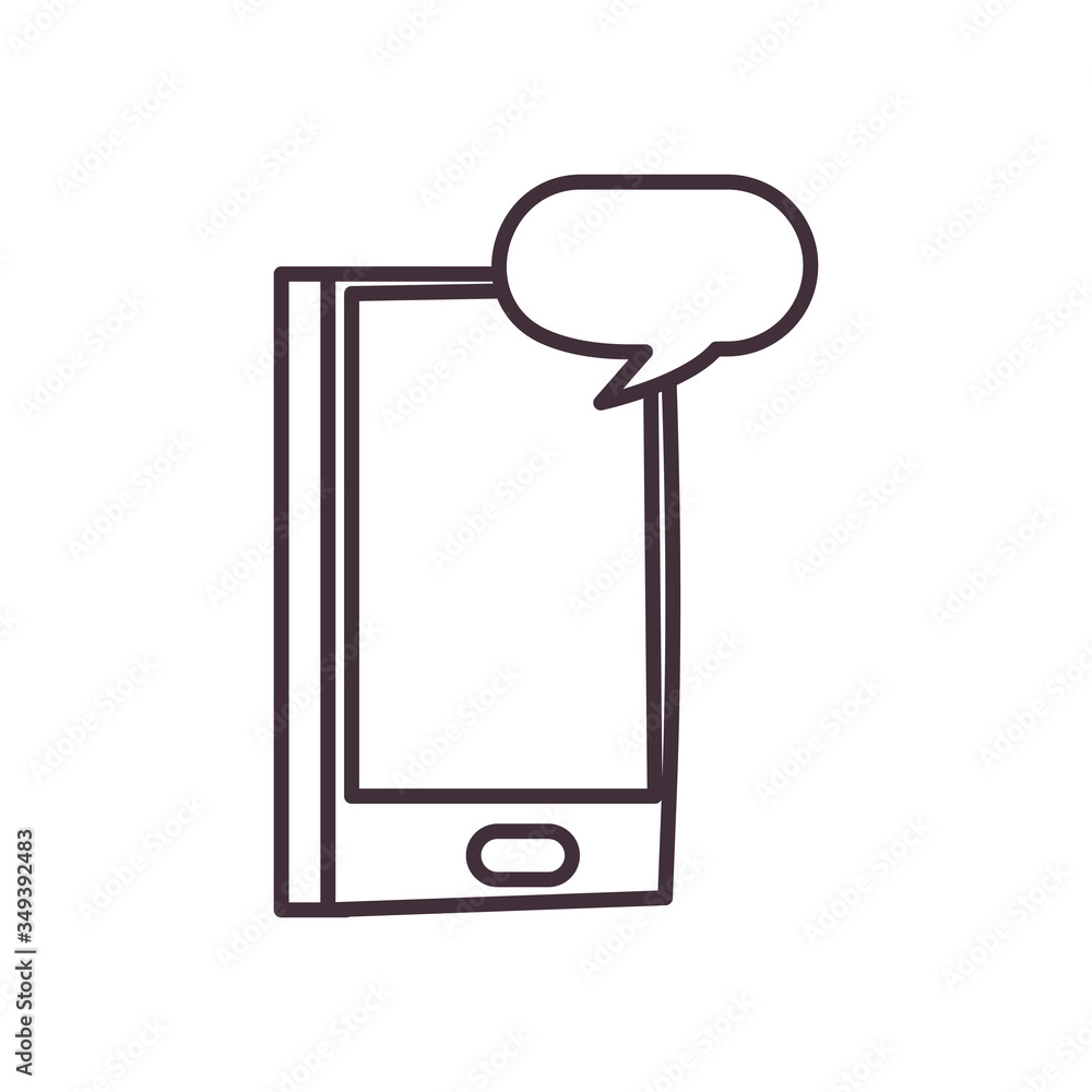Poster isolated smartphone line style icon vector design