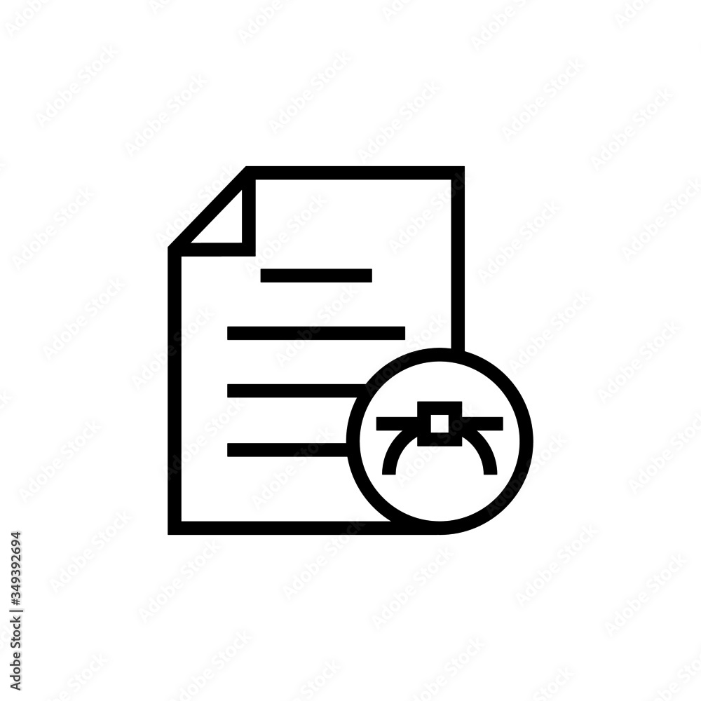 Aufkleber document edit eps file page icon in outline style on white background, vector icon