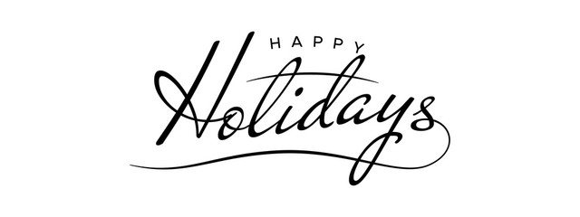 Happy Holidays letter calligraphy banner