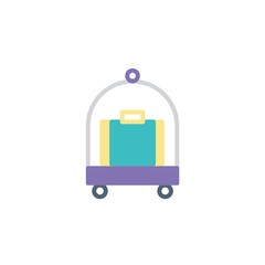 hotel trolley with suitcase icon vector illustration design