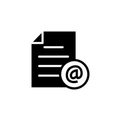 E-mail address document file internet page icon in black flat on white background, Vector icon