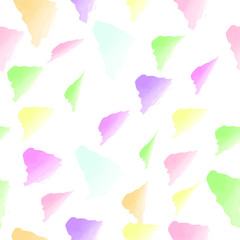 Cute Watercolor Paint Kids Pattern Seamless