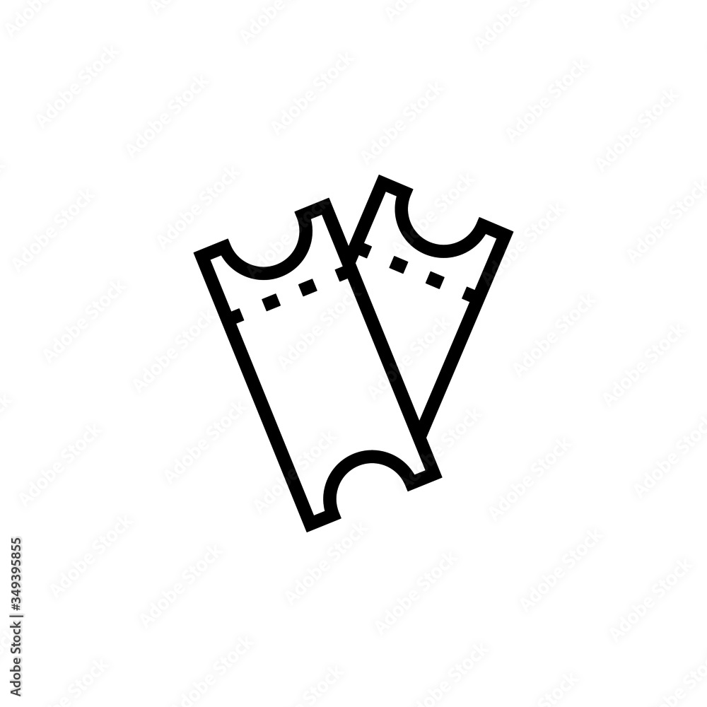 Poster ticket icon vector in outline style design on white background