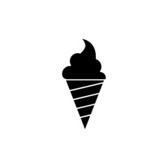 simple design of ice cream icon in black flat design on white background