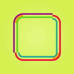 futuristic and minimal colorful square shape in the center. vector drawn. it can be used as logo, business card. there is increased focus in the center, it can be written text in there