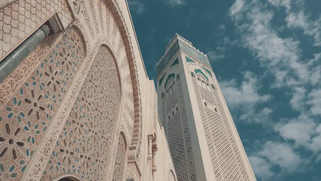 Hassan II Mosque in Casablanca, Morocco 4k video