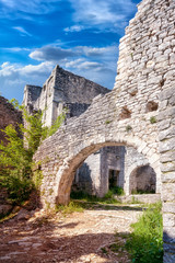 Fototapeta premium Ruins of Dvigrad. Dvigrad is an abandoned medieval town in central Istria, Croatia.