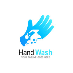 Hand wash logo, Washing hands with soap to prevent virus and bacterial