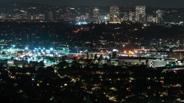 Los Angeles Century City And Culver City Night Time Lapse