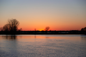 sunset on the river