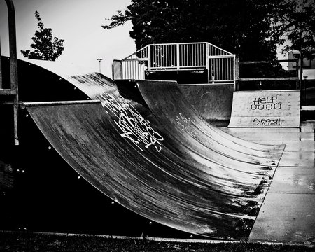 Empty Skateboard Ramp