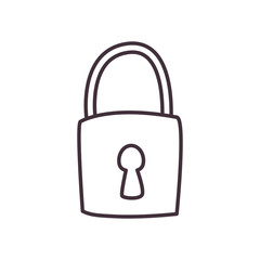 Isolated padlock line style icon vector design