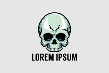 Skull head cartoon vector