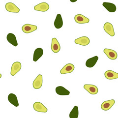 Avocado. Colored Seamless Vector Patterns