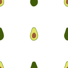 Avocado. Colored Seamless Vector Patterns