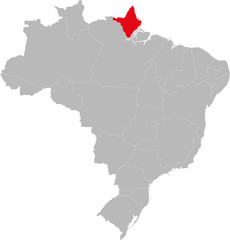 Amapá state highlighted on Brazil map. Business concepts and backgrounds.