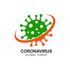 Coronavirus threat logo design vector