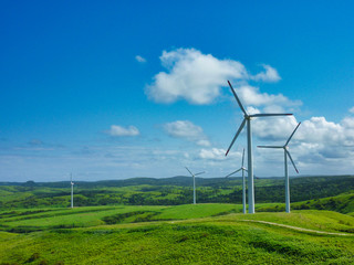 宗谷岬, 北海道, ウインドファーム, 風車, 風, 空, 野原, 風景, 緑, 自然